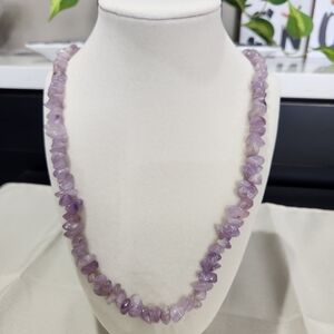 Elegant Amethyst 28” Beaded Necklace